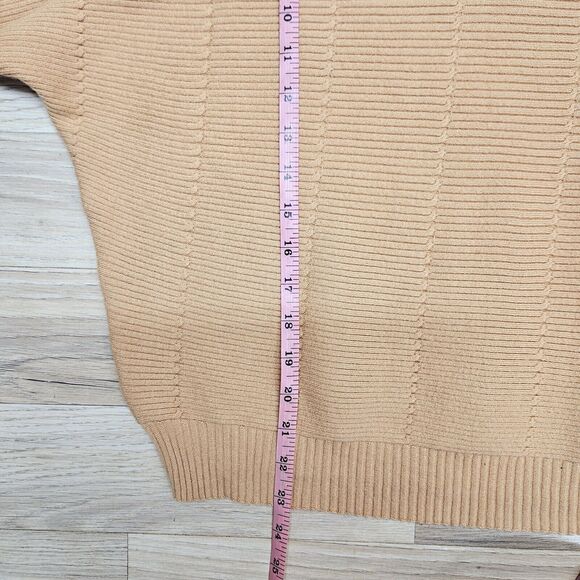 Tahari Womens Tan Solid Color Stretch Pullover Sweater Large - Picture 6 of 7